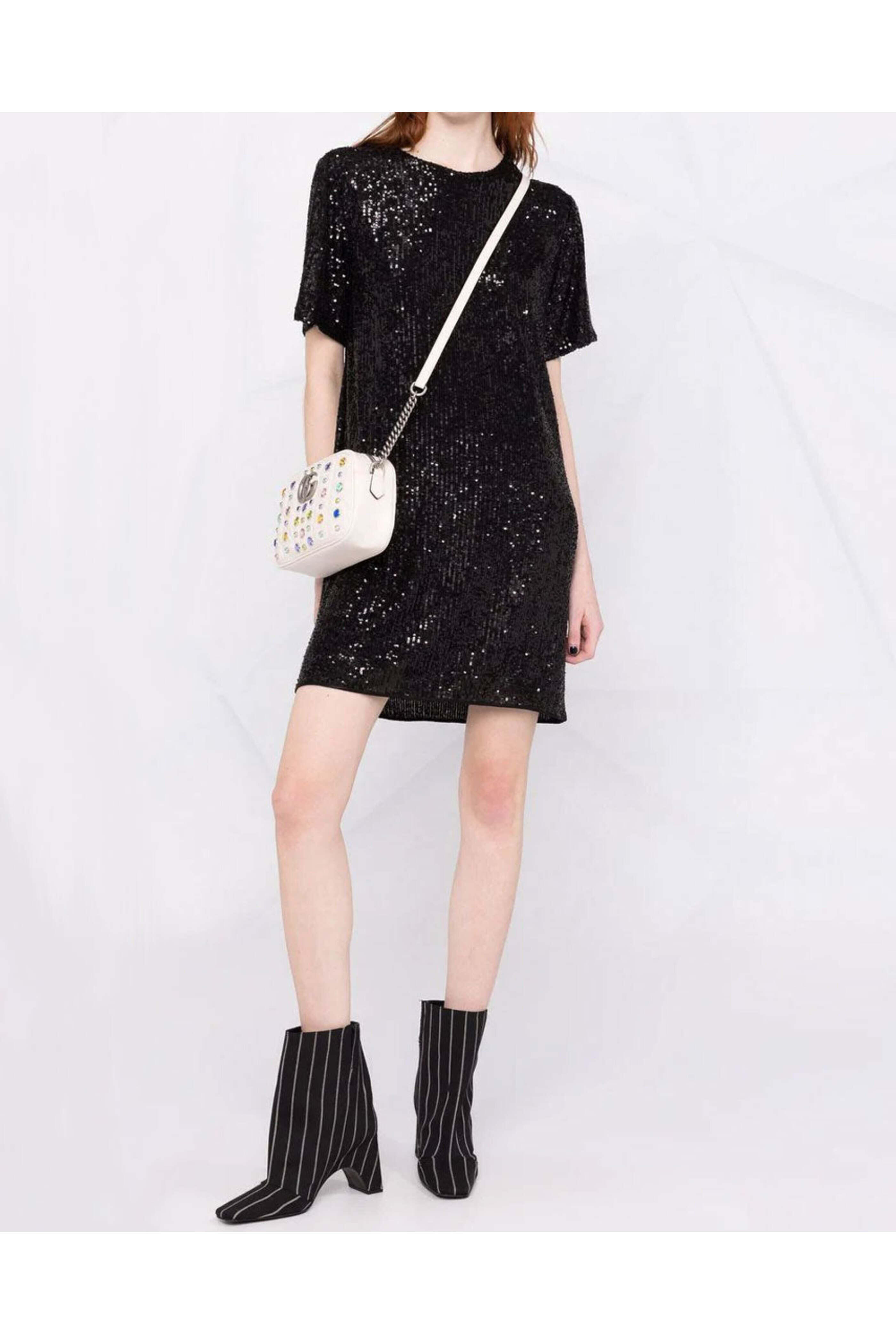 Tom Ford - Black All Over Sequin Mini Shirt Dress