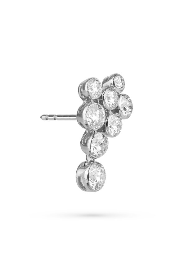 Paul Morelli 18k White Gold Diamond Dew Drop Earrings - view 2
