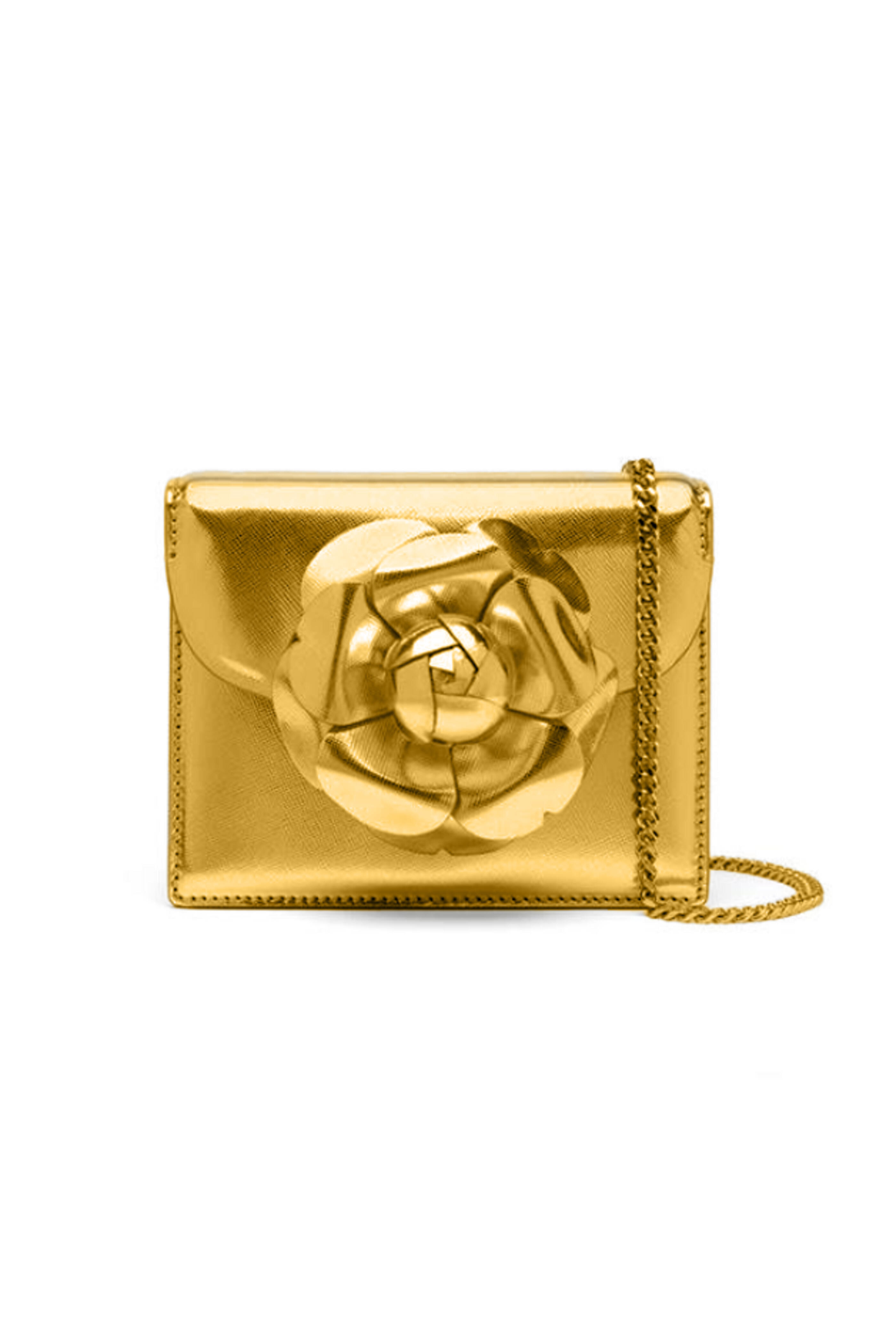 Oscar de la Renta - Mini TRO Flower Crossbody Bag in Gold
