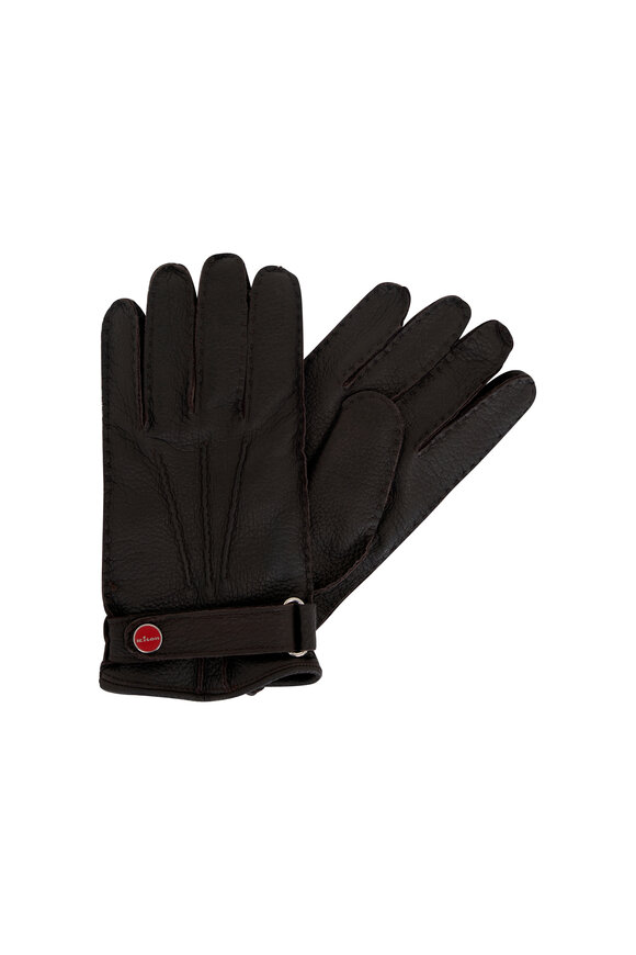 Kiton Dark Brown Leather Gloves