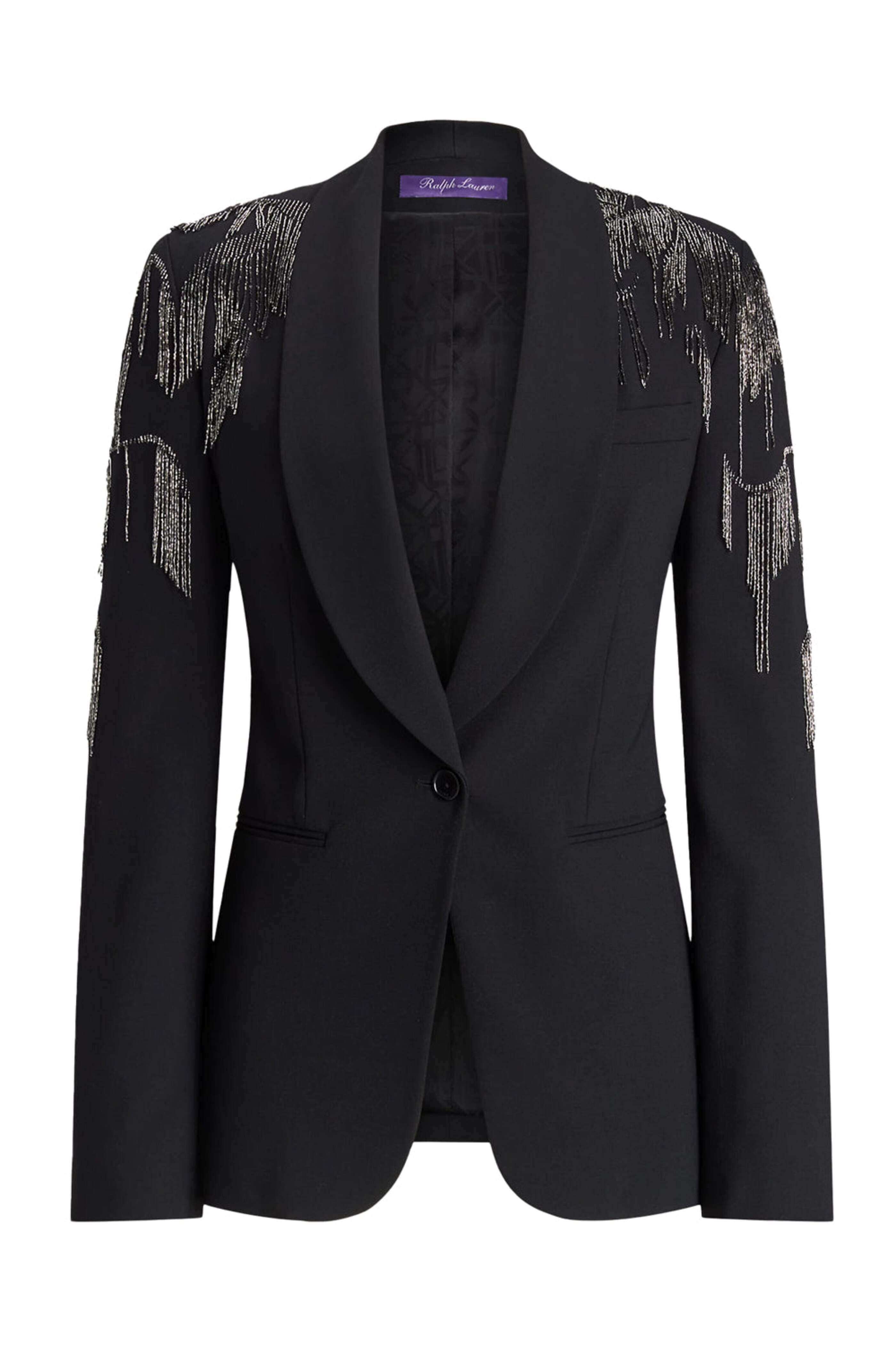 Ralph Lauren - Black Wool Fringe Embellished Tamara Blazer