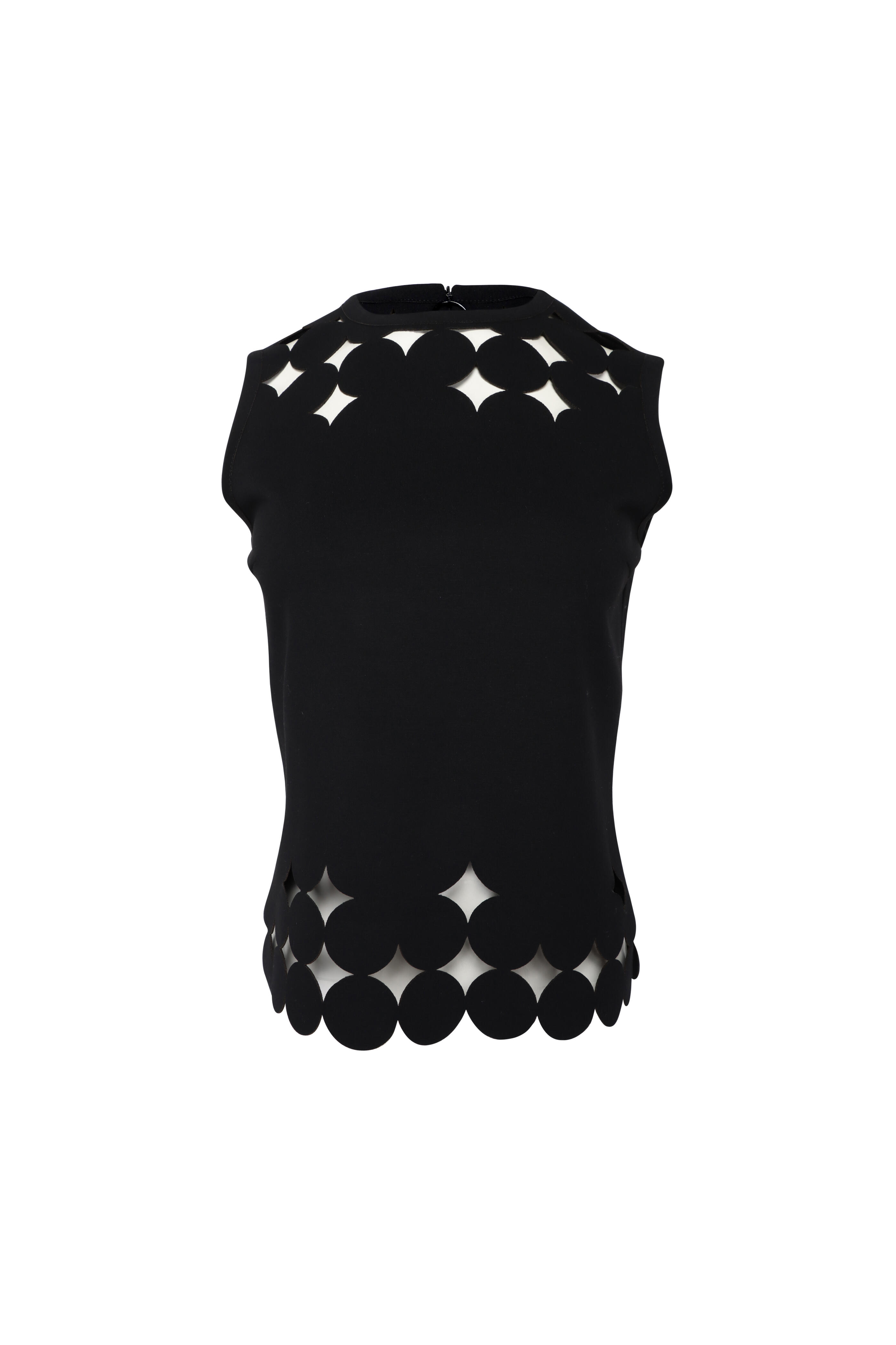 Akris Punto - Black Dropping Dot Sleeveless Blouse