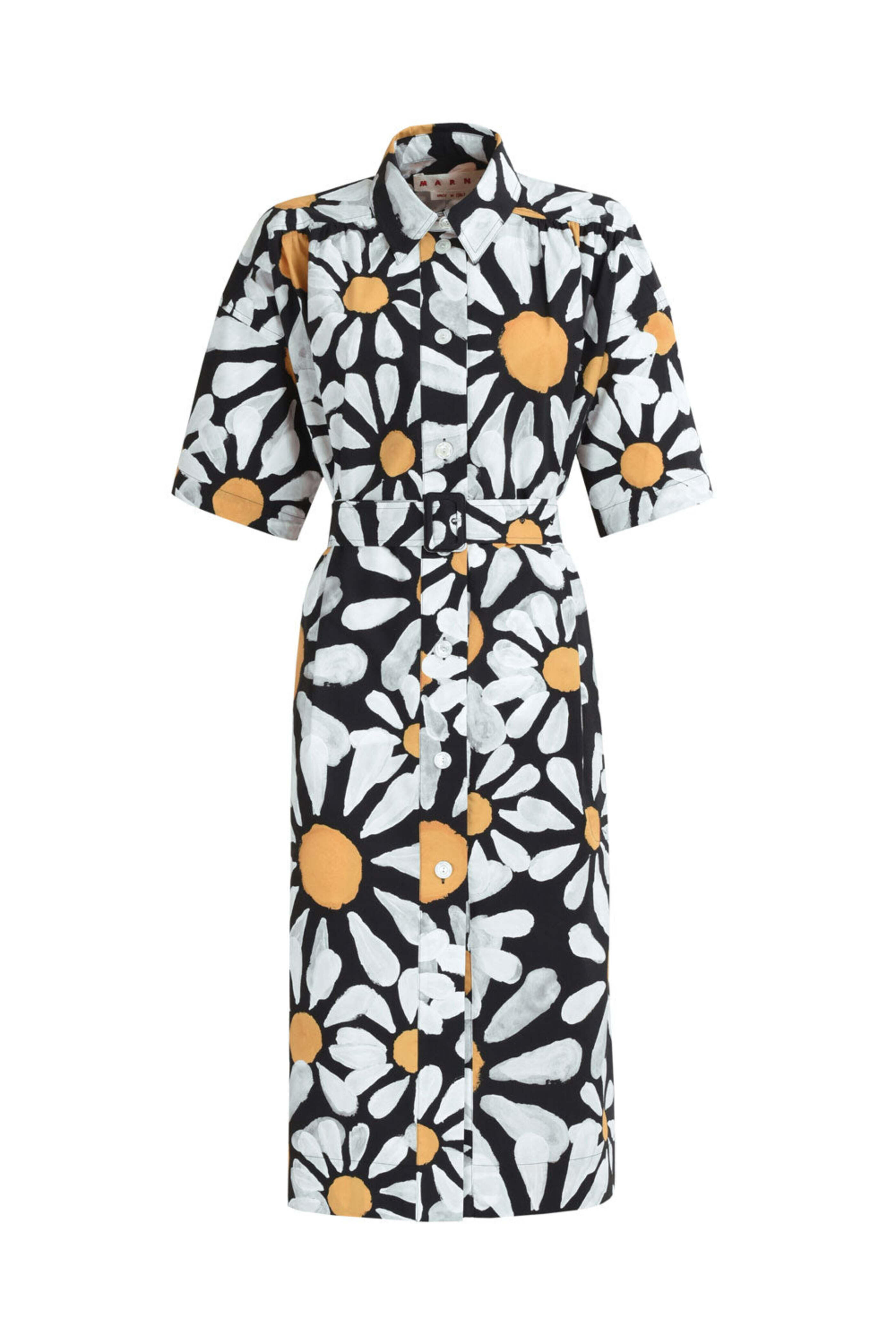 ワンピース MARNI Multi-layered dress White/Black ABMD0229Q0UFW531 Black and white Dilles print silk dress | Marni