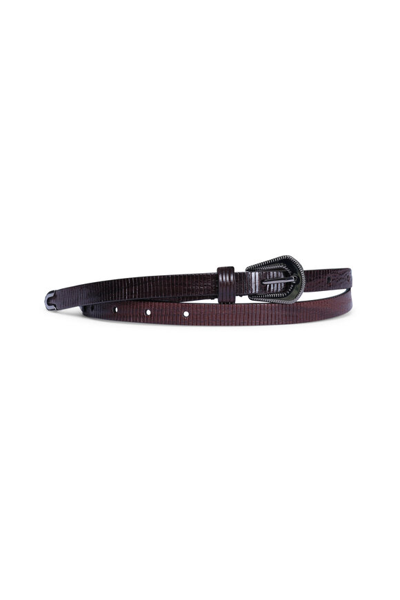 BRUNELLO CUCINELLI モニーレ レザー ナロー ベルト Leather belts for men | Brunello Cucinelli