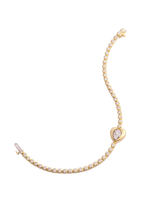Sylva & Cie Diamond Heart Tennis Bracelet - view 1