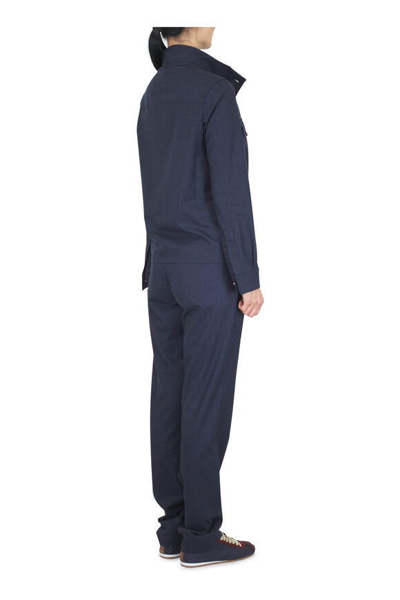 Marco Pescarolo Artemide Blue Print Stretch Silk Blouse - view 3