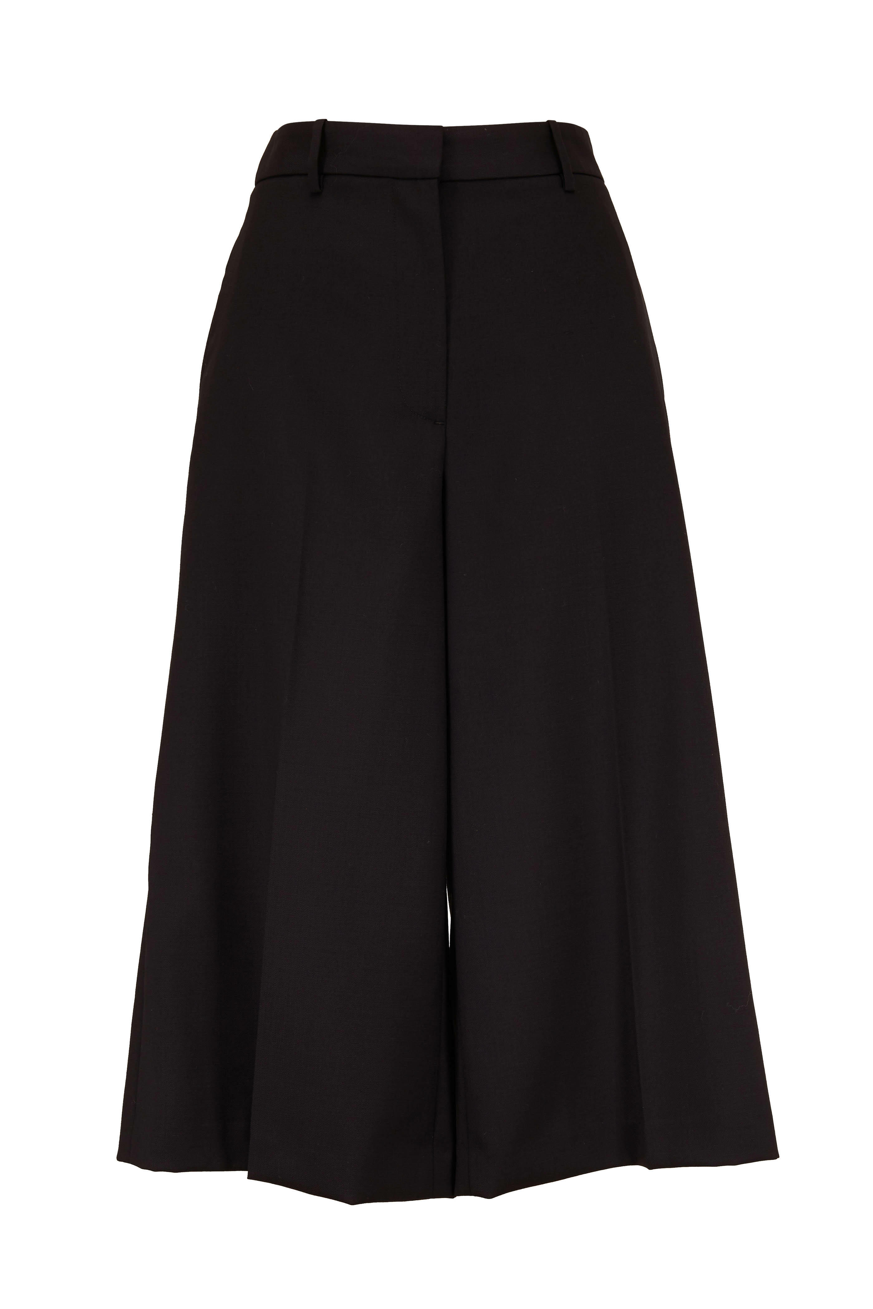 Nili Lotan - Ilford Black Stretch Wool Gaucho Pant