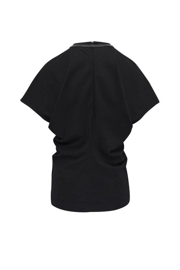 Brunello Cucinelli - Black Keyhole Cotton T-Shirt