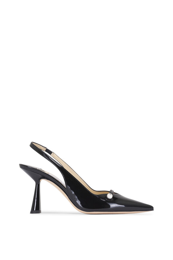 Jimmy Choo Amita Black Patent Leather Slingback, 85mm - view 4