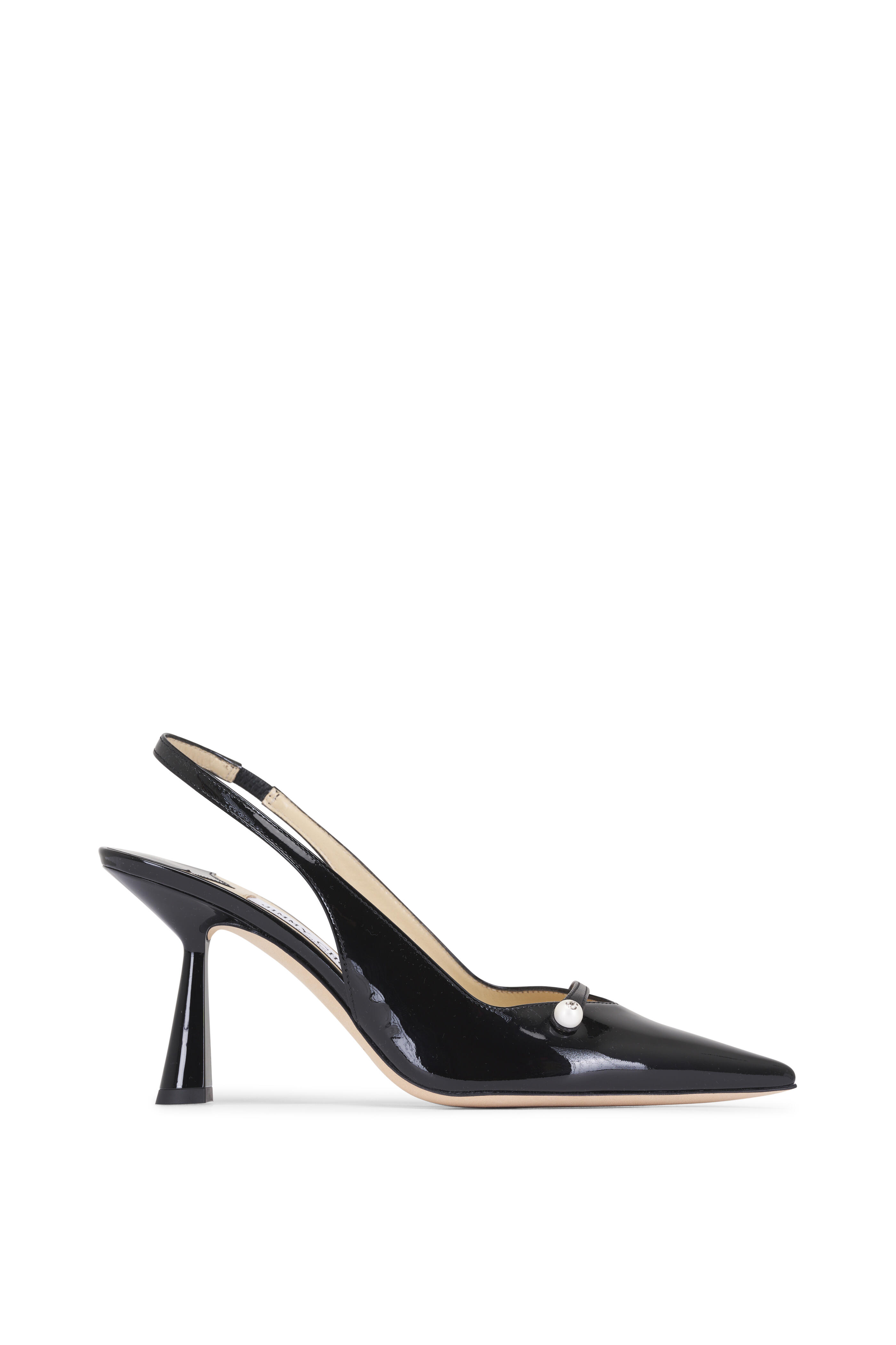 Jimmy Choo - Amita Black Patent Leather Slingback, 85mm