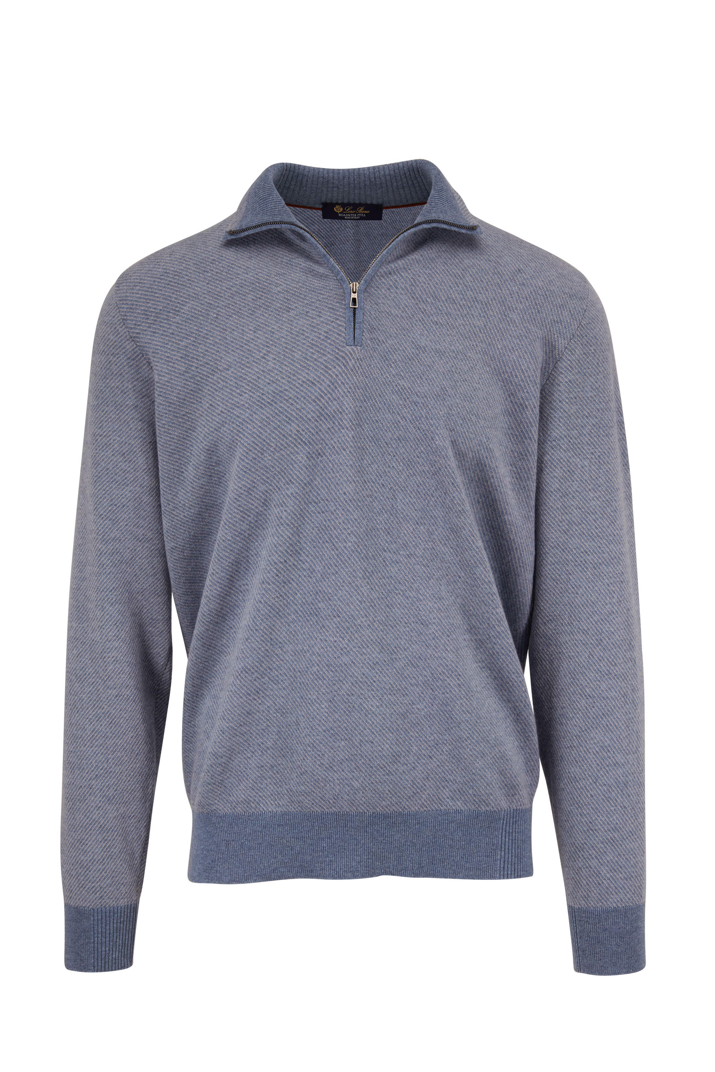 Loro Piana - Roadster Blue Quarter Zip Pullover | Mitchell
