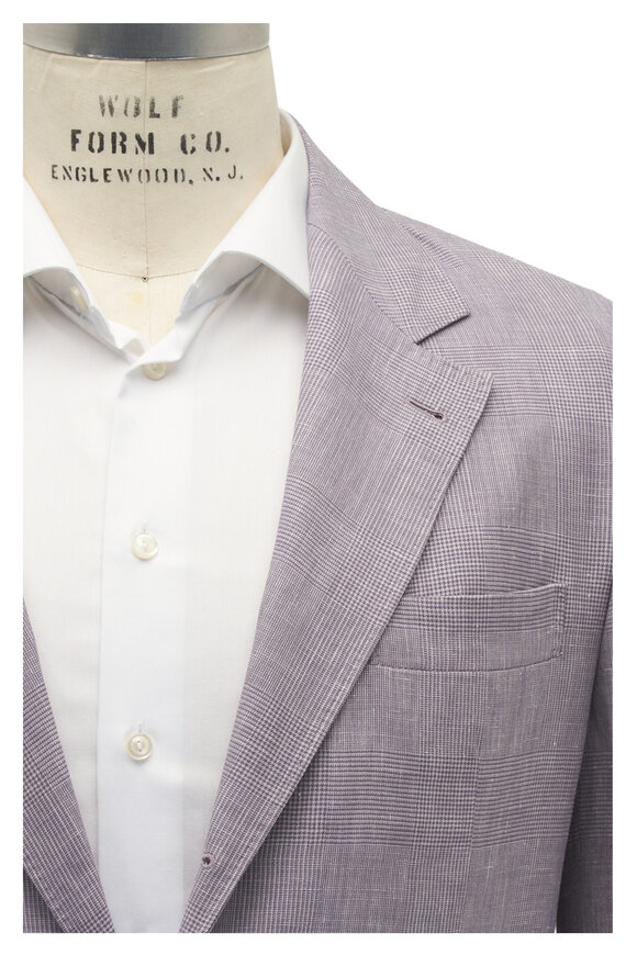 Brunello Cucinelli - Lavender Plaid Wool, Linen & Silk Sportcoat