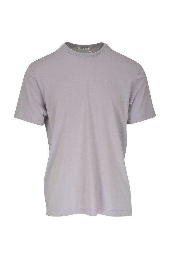 Stefan Brandt Enno Light Gray Cotton Crewneck T-Shirt