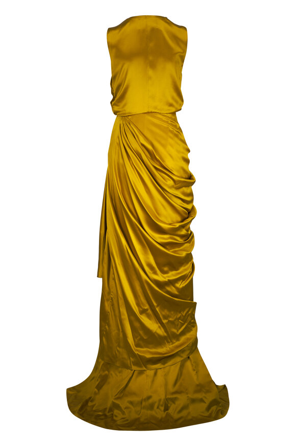 Valentino Chartreuse Silk Gown - view 3