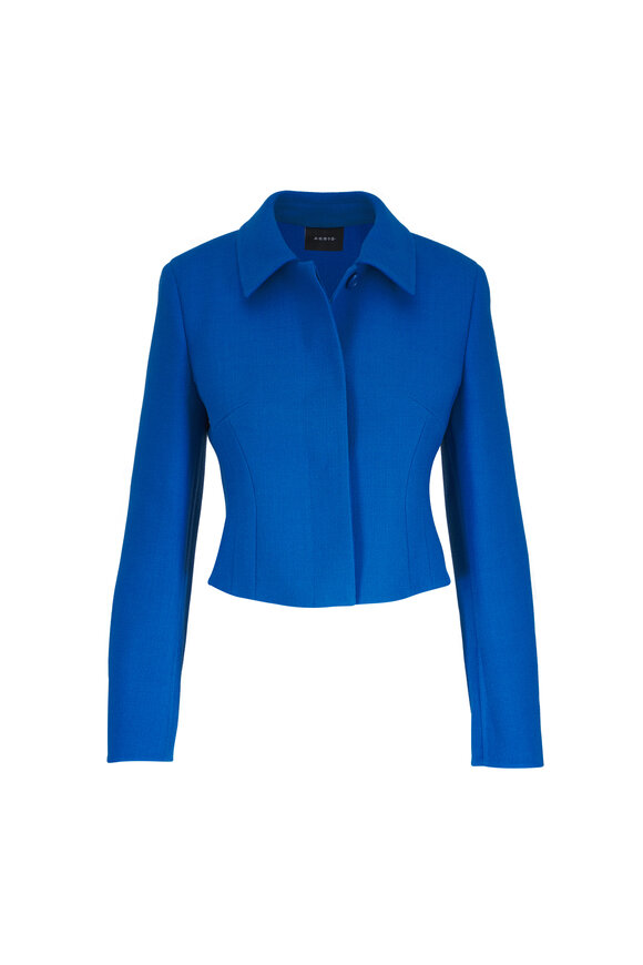 Akris Helios Twilight Wool Slim Short Jacket