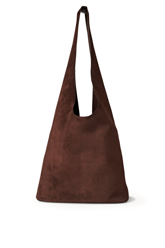 The Row - Bindle Three Mocha Suede Hobo Bag