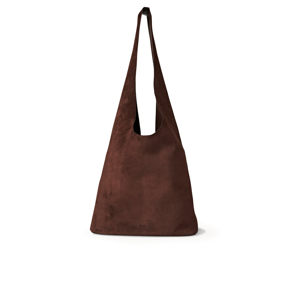The Row - Bindle Three Mocha Suede Hobo Bag | Mitchell Stores