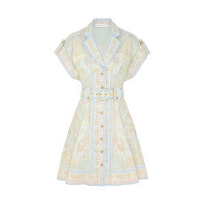 ZIMMERMANN Laurel belted mini shirt dress【関税なし】 Zimmermann - Mint Acacia Mini Shirtdress | Mitchell Stores
