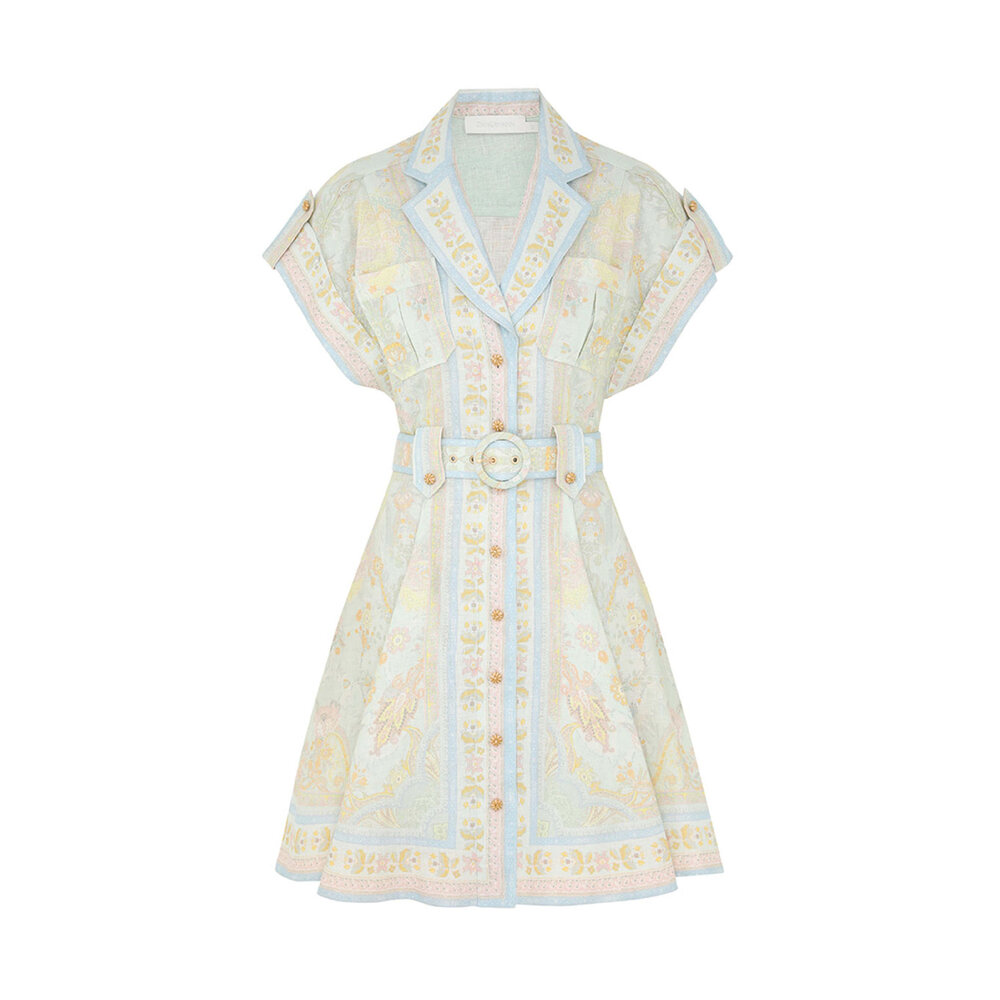 Zimmermann - Mint Acacia Mini Shirtdress | Mitchell Stores