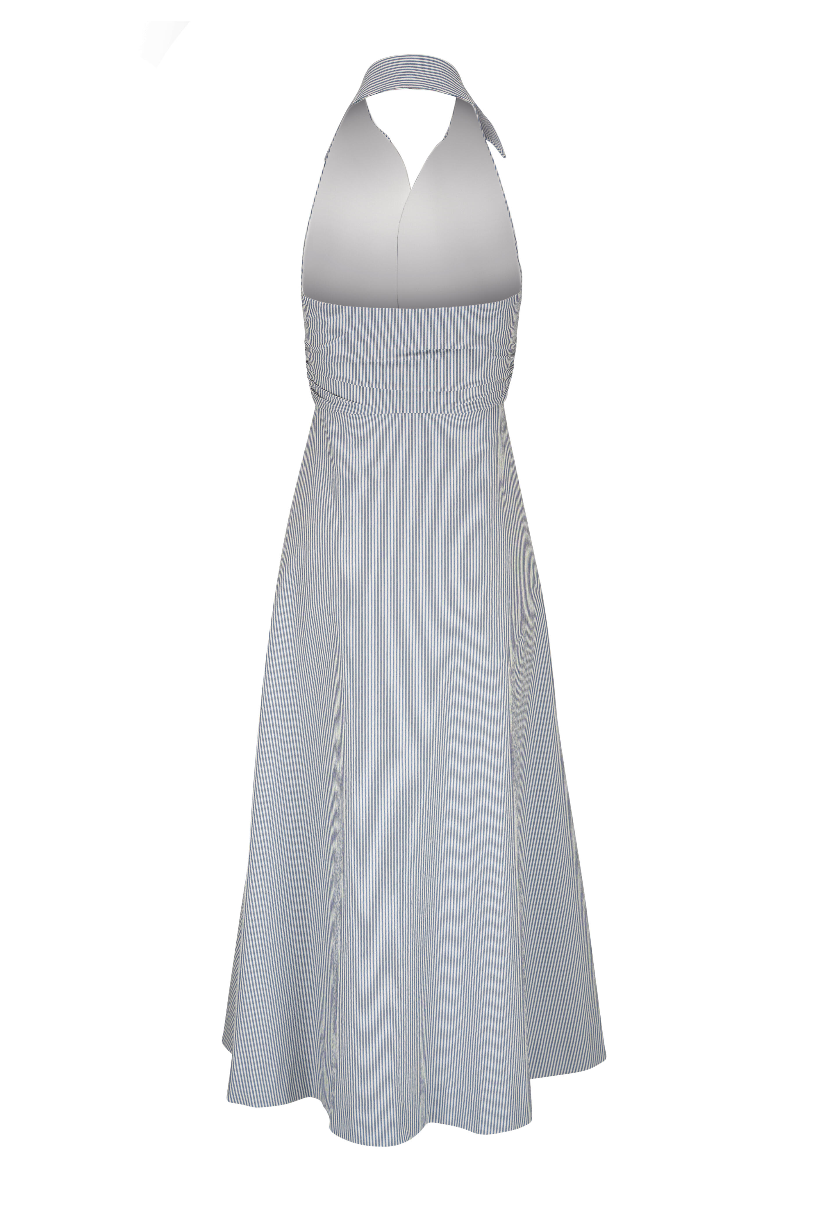 Veronica Beard - Mackey Blue & White Striped Halter Dress