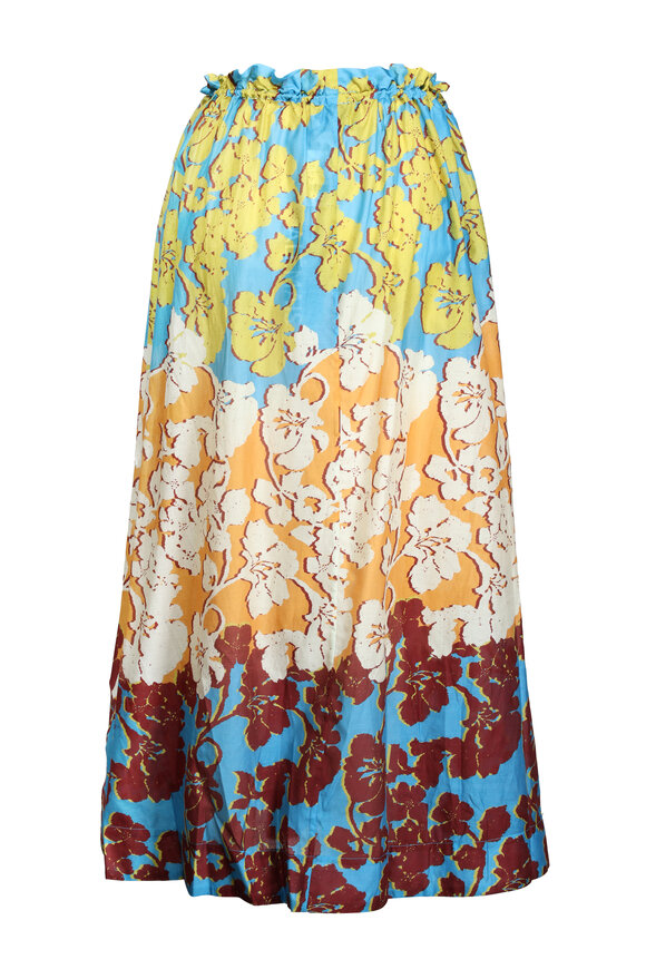 Marni - White and Black Flowers Midi Skirt | Mitchell Stores