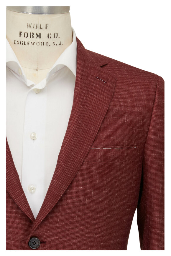 Brioni Brick Red Cashmere, Silk & Linen Sportcoat - view 1