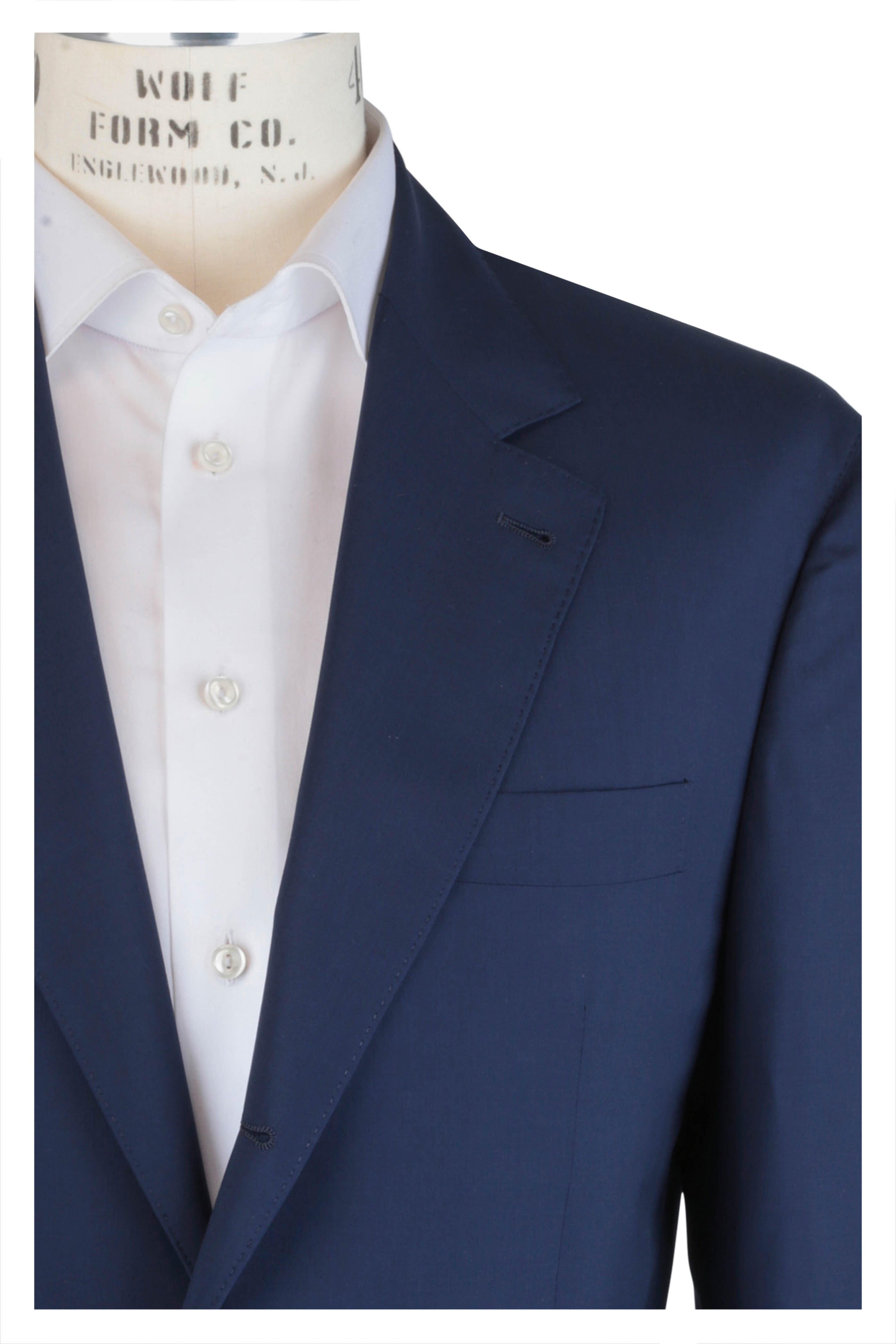 Brunello Cucinelli - Solid Navy Wool & Silk Travel Suit