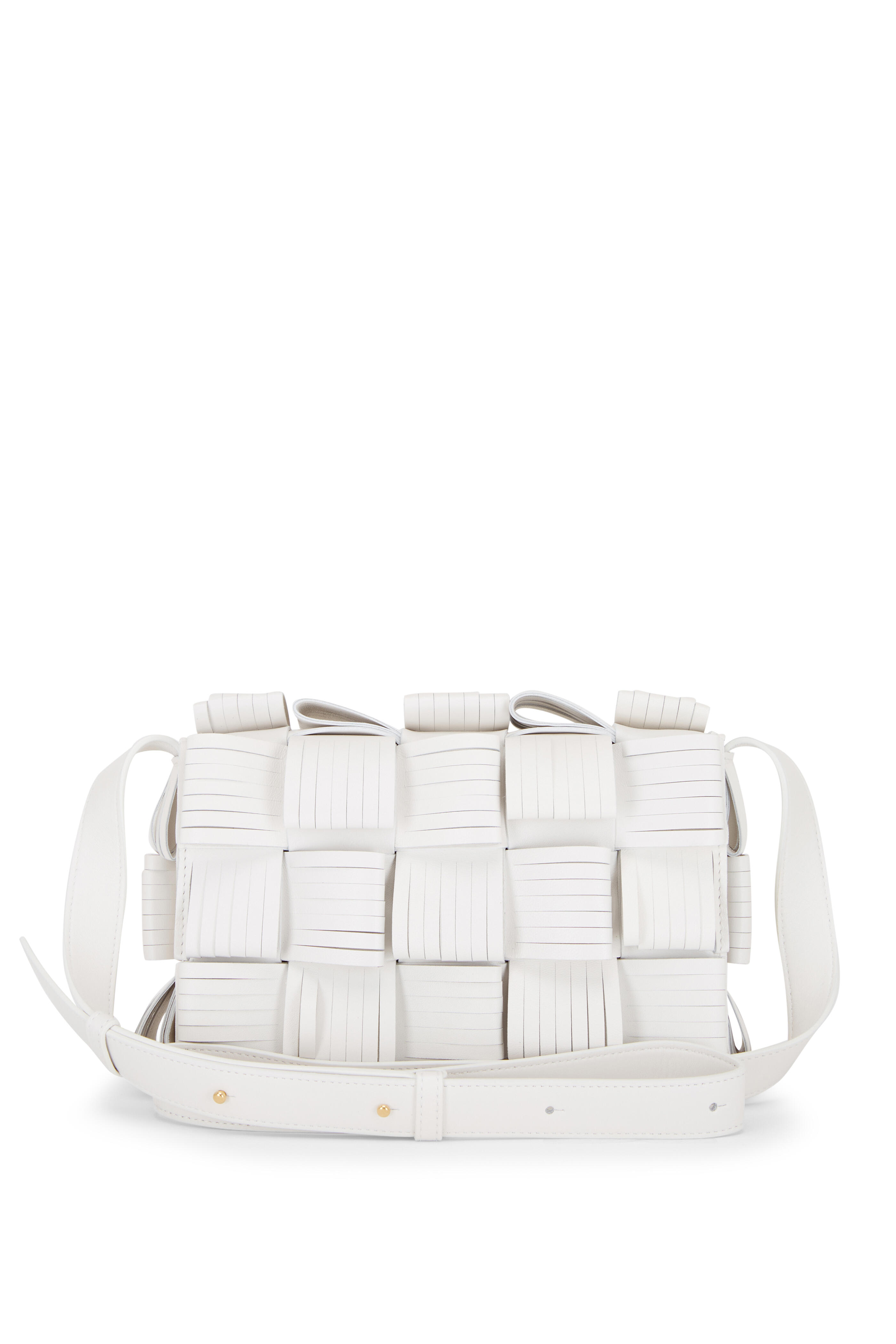Bottega Veneta - Cassette White Puffy Fringe Leather