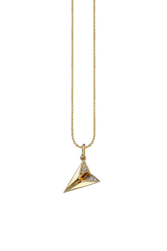 Sydney Evan 14k Gold Paper Plane Charm Pendant - view 1