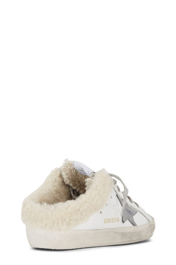 Golden Goose - Sabot White Leather Shearling Slide On Sneaker