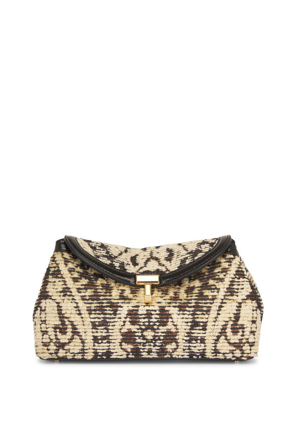 Totême Mini T-Lock Black & Ivory Paisley Clutch - view 1