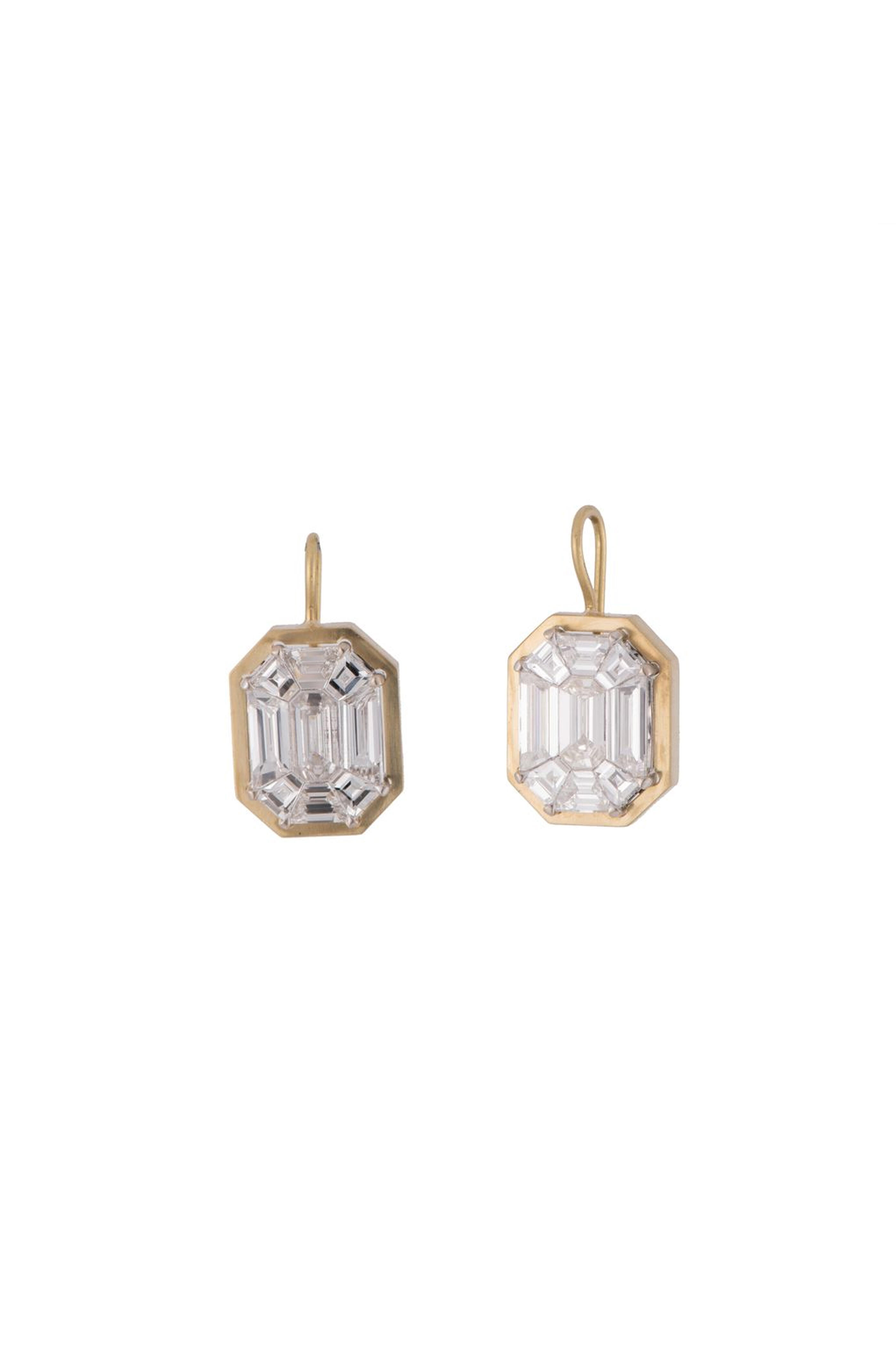 Sylva & Cie - Mosaic Diamond Drop Earrings - view 1