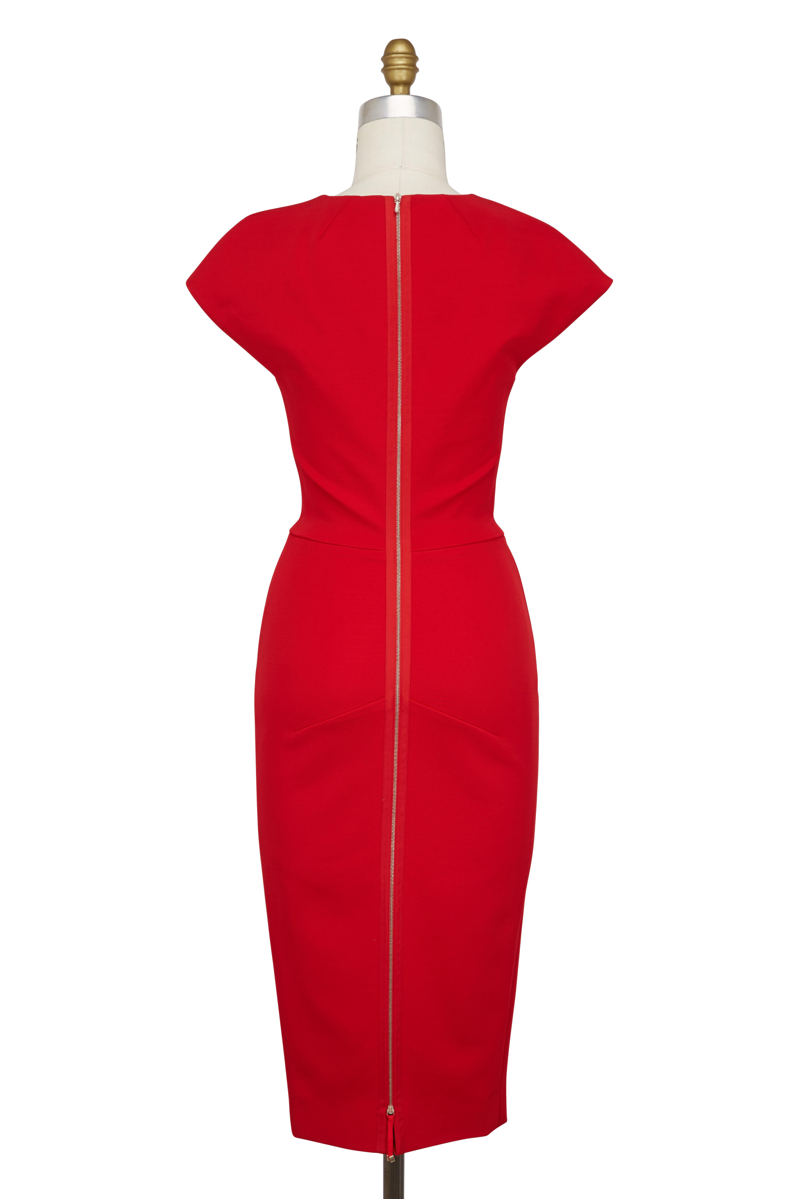 Victoria Beckham - Red Dense Rib Jersey Dress | Mitchell Stores Victoria Beckham - Red Dense Rib Jersey Dress | Mitchell Stores