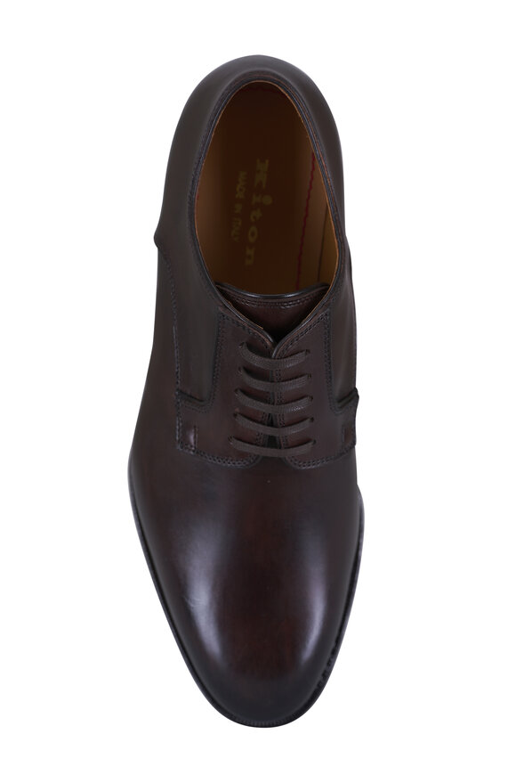 Kiton Brown Leather Lace Up Dress Shoe - view 3