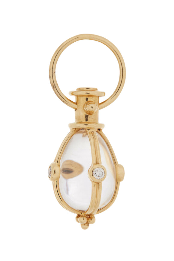 Temple St. Clair Diamond Oval Rock Crystal Pendant - view 1
