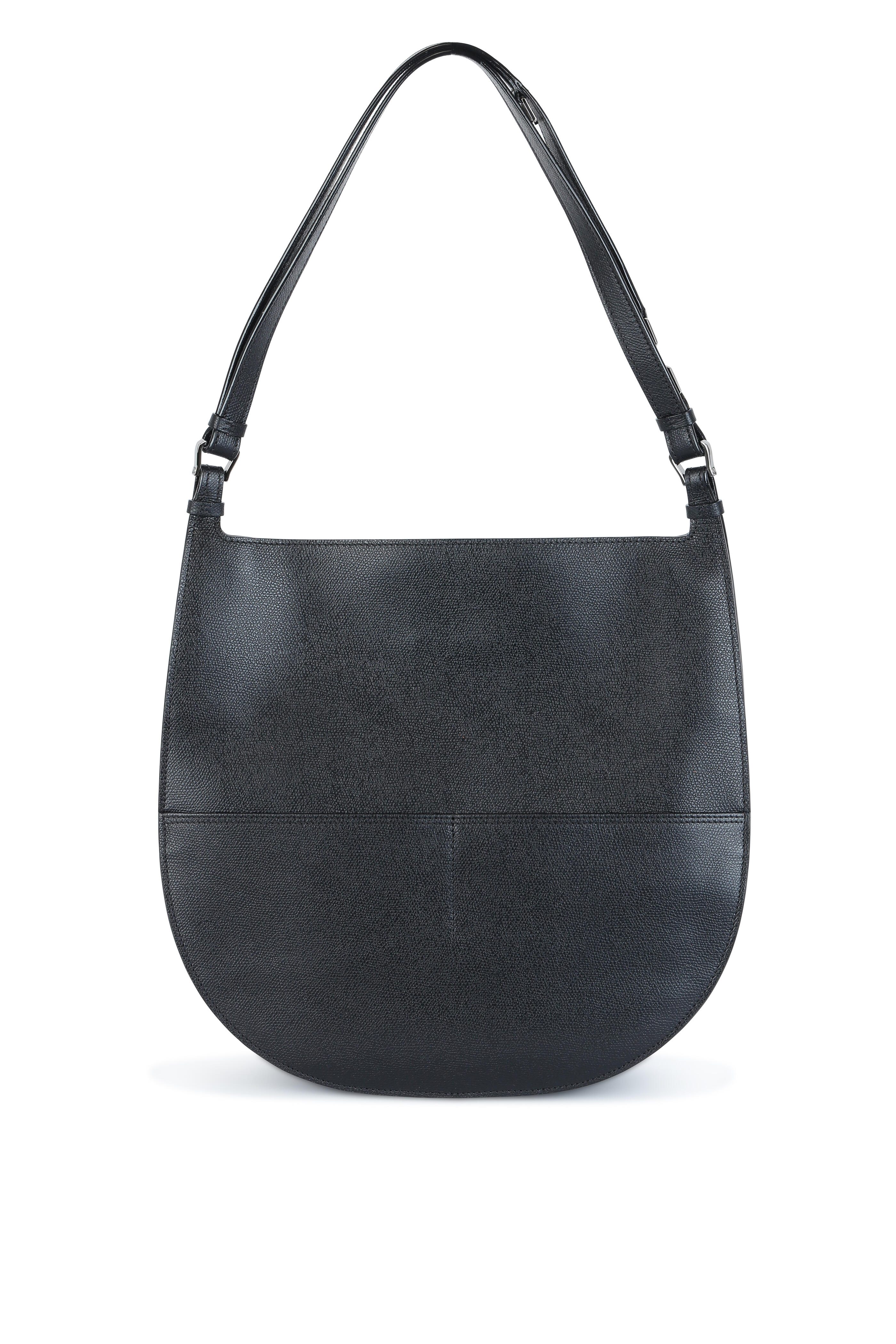Slouchy Tote BLACK Shoulder Bag Hobo Leather Bag Weekender 