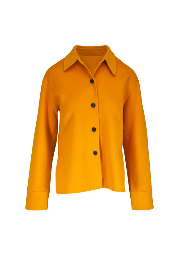Odeeh Dark Yellow Double Face Wool & Cashmere Shirt - view 1