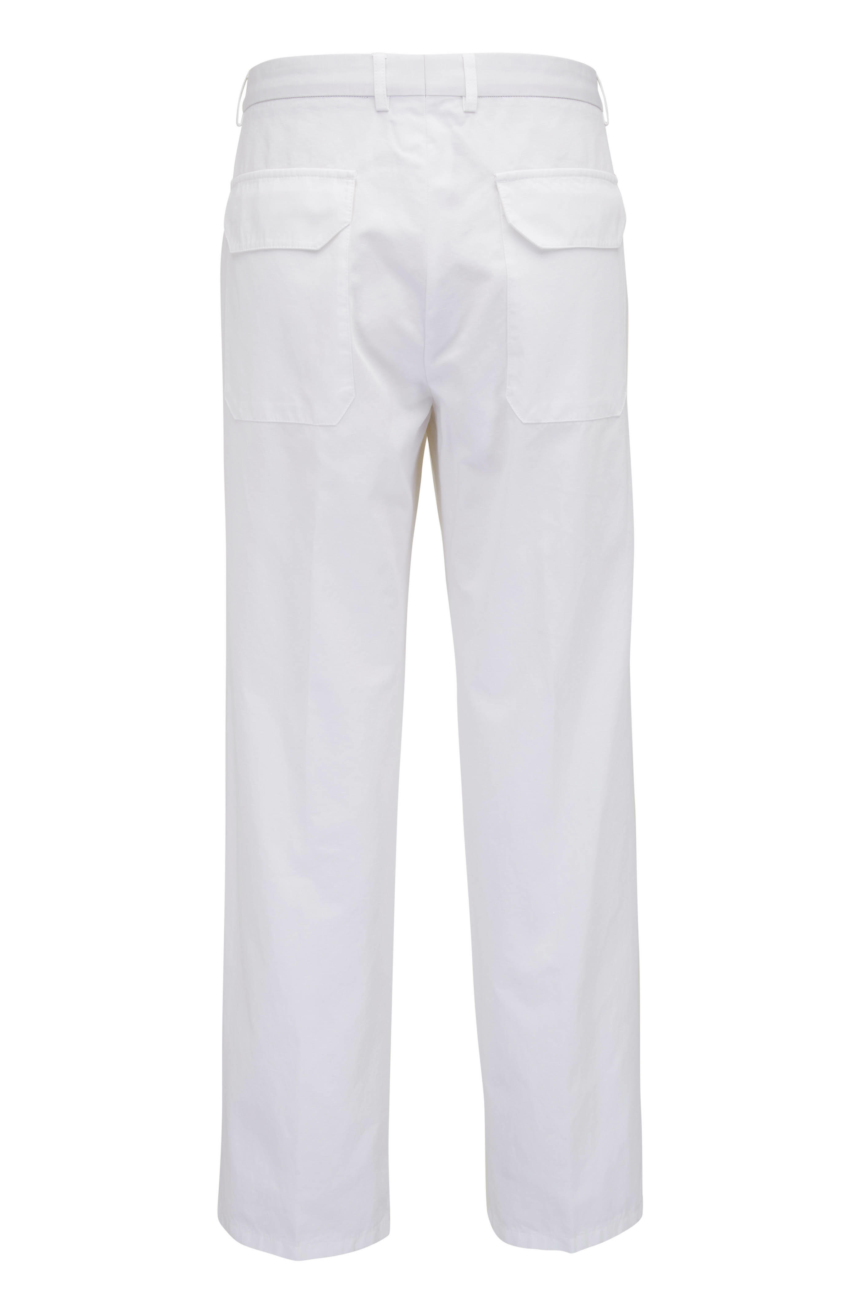 美品【 Loro Piana 】コットンチノパン [48] Loro Piana - Beige Cotton & Linen Flat Front Pant