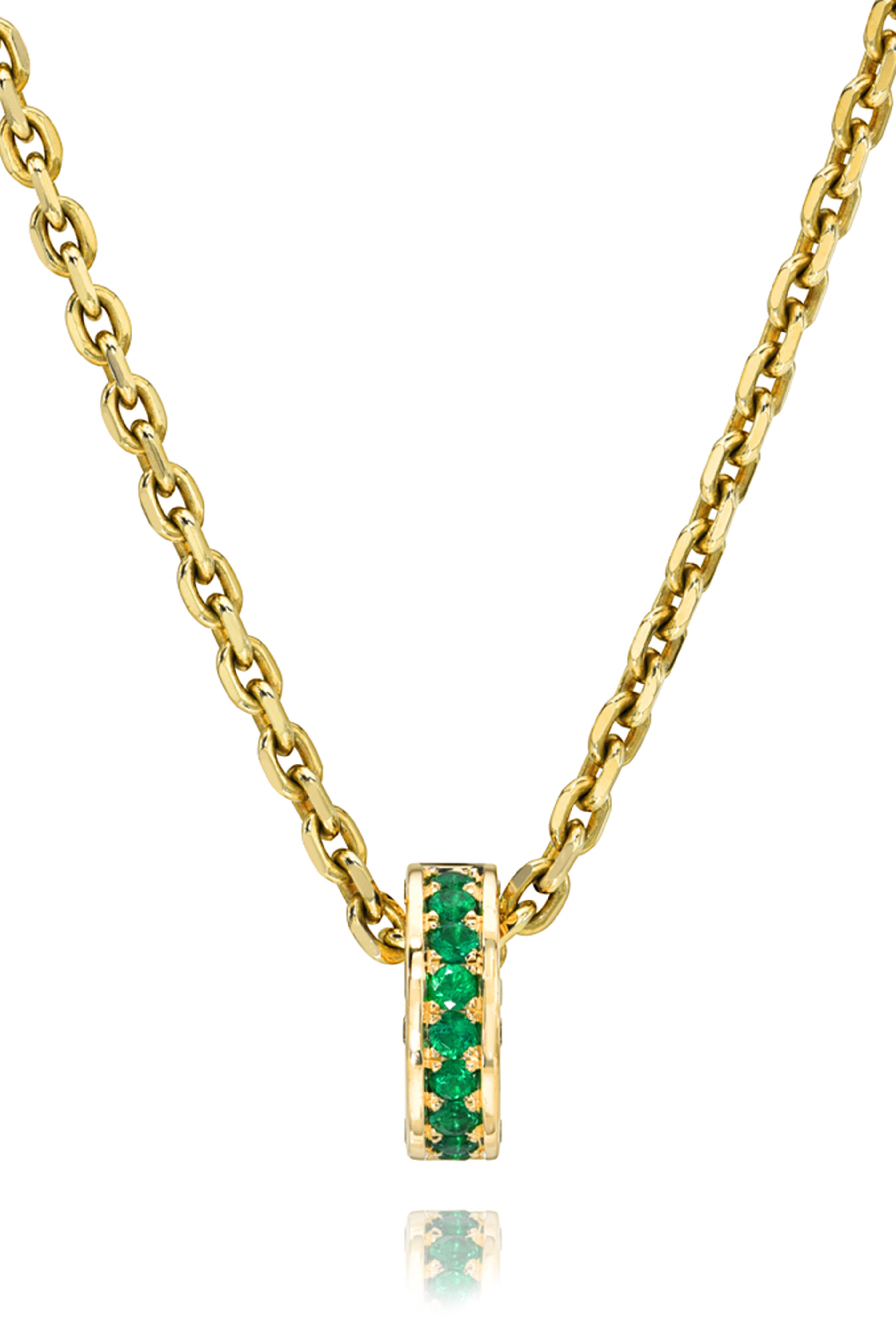 Dru - 14k Yellow Gold Emerald Love Luck Pendant