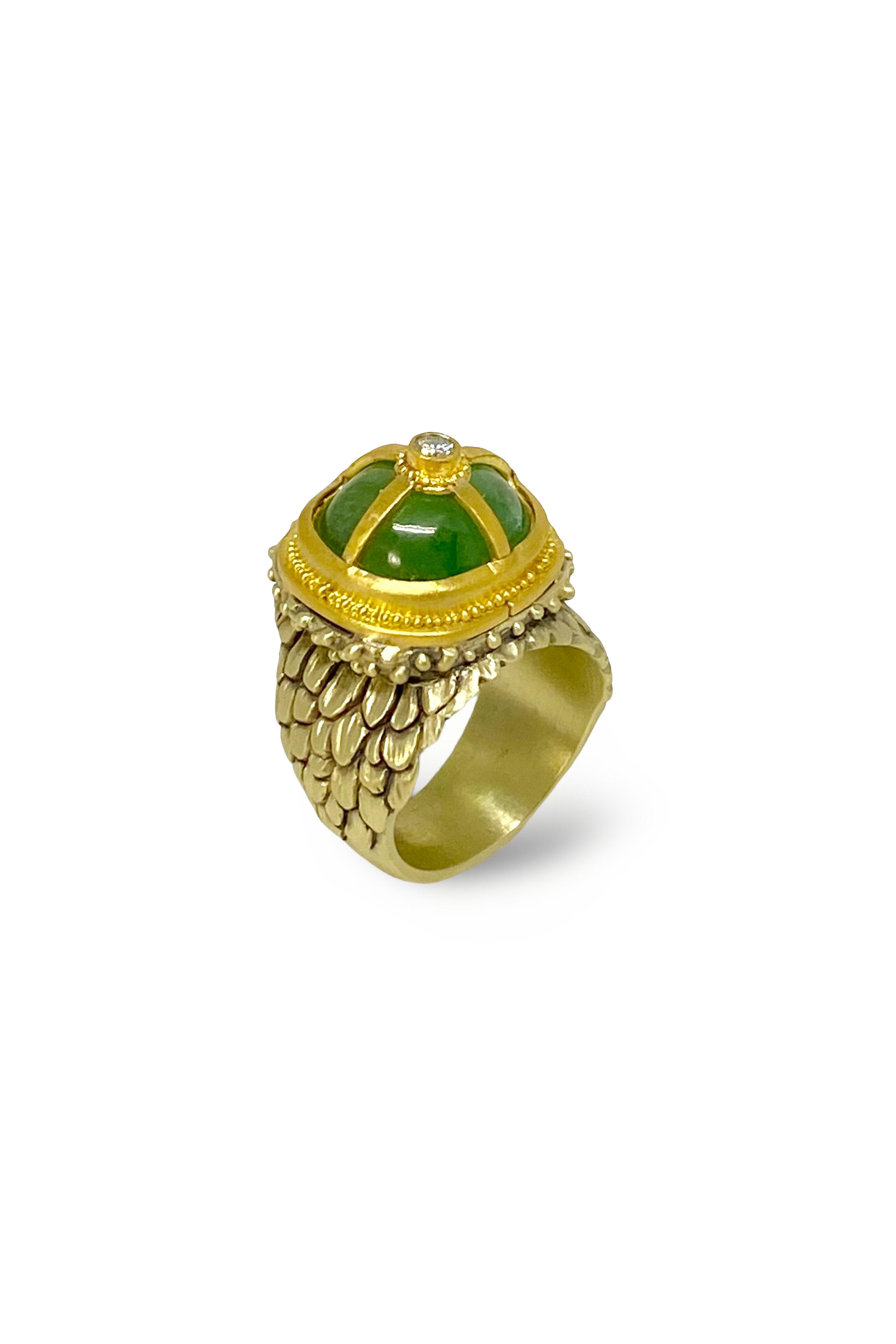 Rock House - Mermaid Diamond & Tourmaline Sculpture Ring