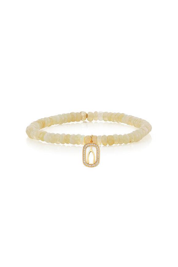 Sydney Evan - Wishbone Open Charm Opal Beaded Bracelet