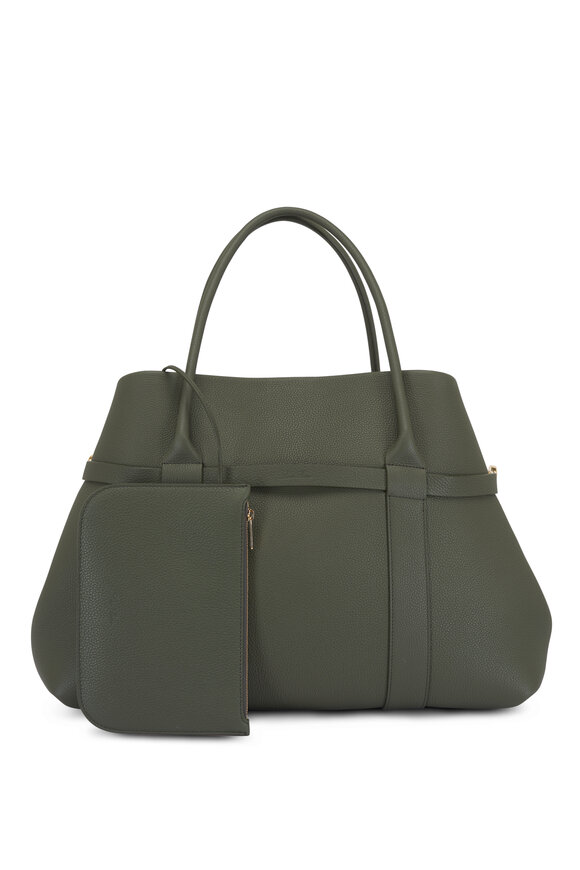 Loro Piana Large Ghiera Ribbon Green & Sun Gold Tote - view 4