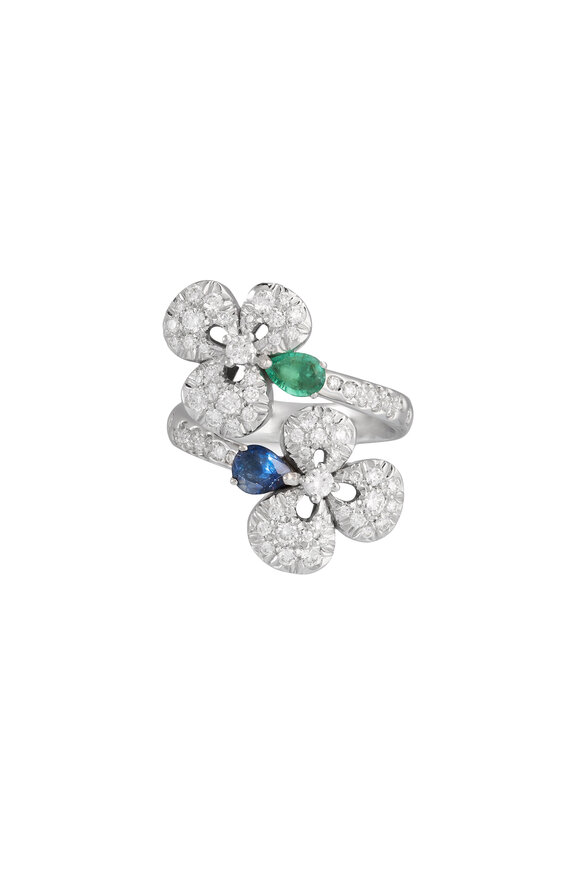 Miseno Diamond Sapphire & Emerald Ischia Ring