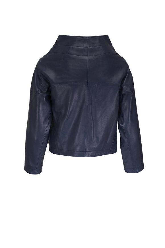 KZ_K Studio - Avinguda Cinch Forum Blue Leather Jacket