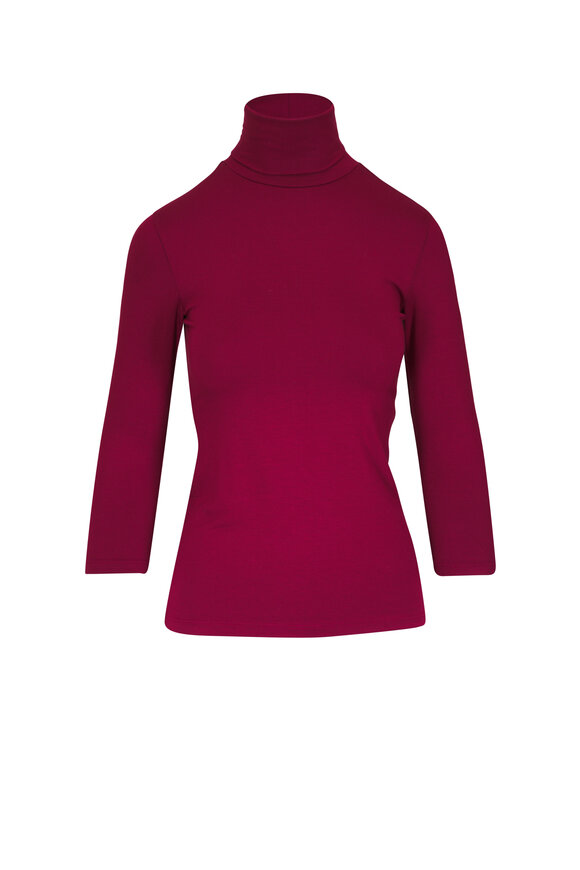 L'Agence Aja Syrah Three-Quarter Sleeve Turtleneck