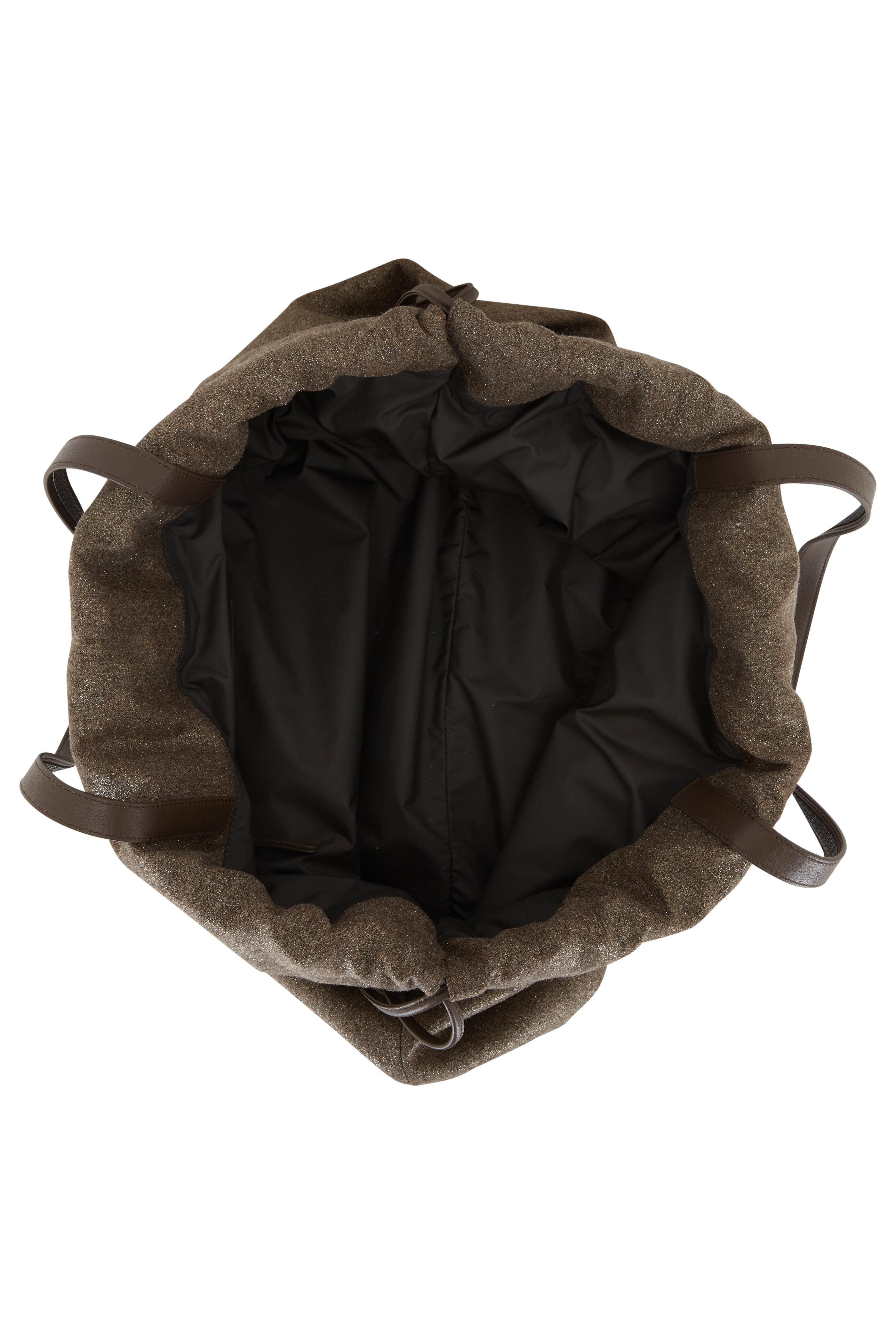 BRUNELLO CUCINELLI SHOULDER BAGS 関税送料込 Brunello Cucinelli - Marrone Giallo Metallic Drawstring