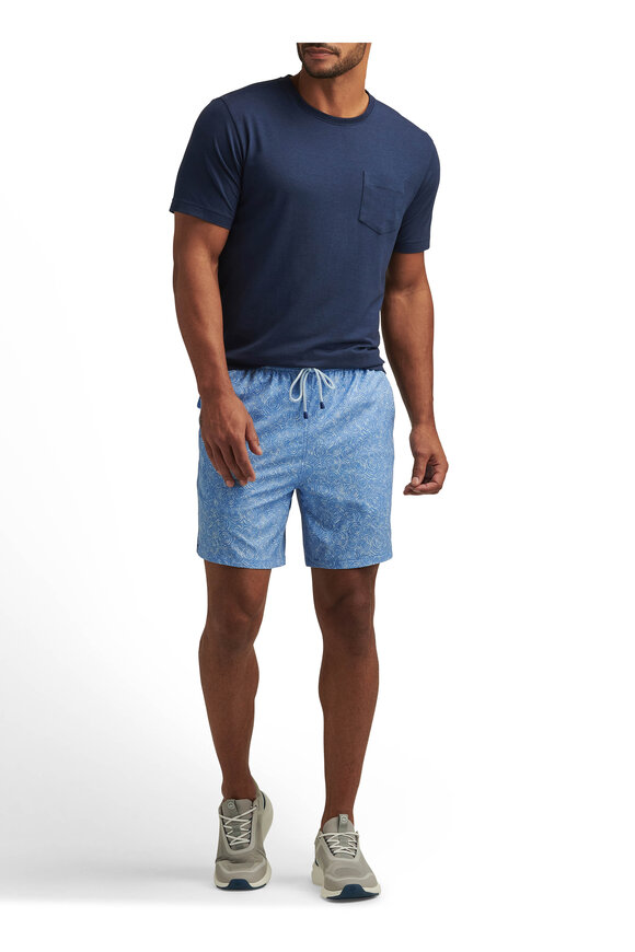 Peter Millar Cottage Blue Ripple Effect Swim Trunks - view 2