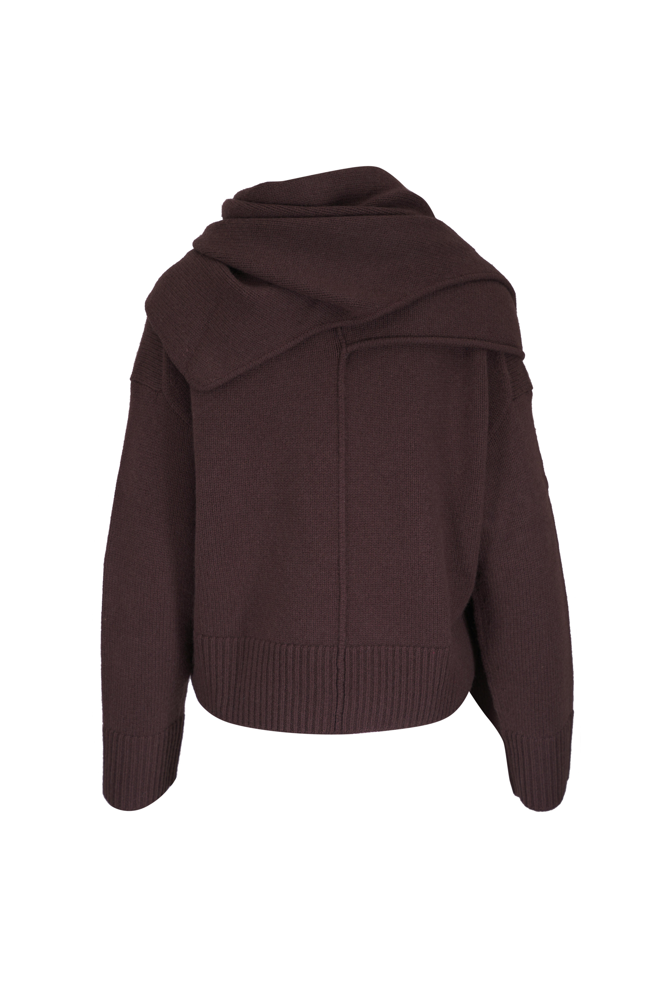 Simkhai - Elson Chocolate Wool & Cashmere Scarf Sweater
