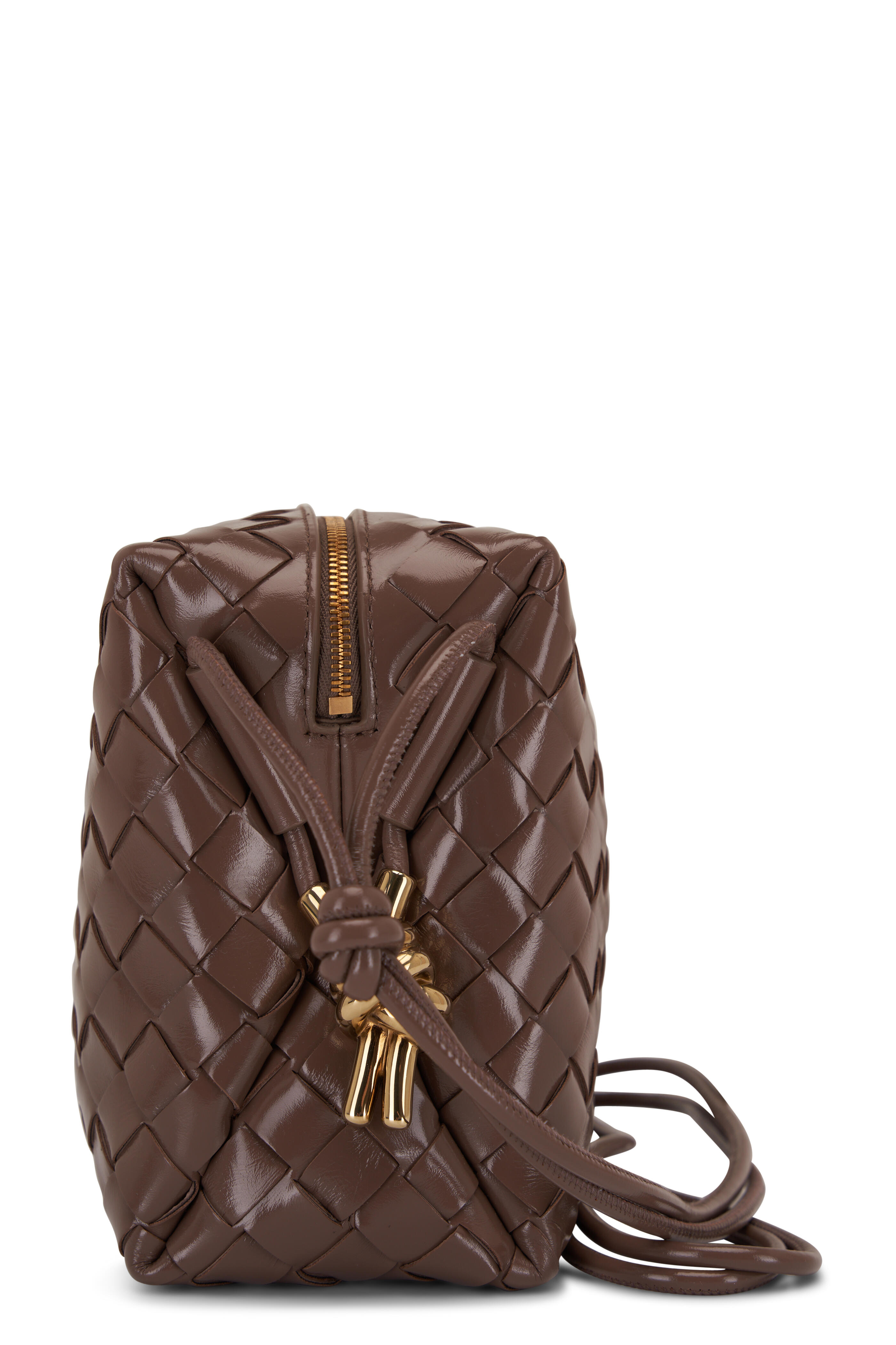 Bottega Veneta Small Loop Intrecciato Leather Shoulder Bag In Porridge Gold