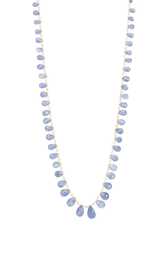 Renee Lewis 18k Yellow Gold Antique Blue Sapphire Necklace - view 1